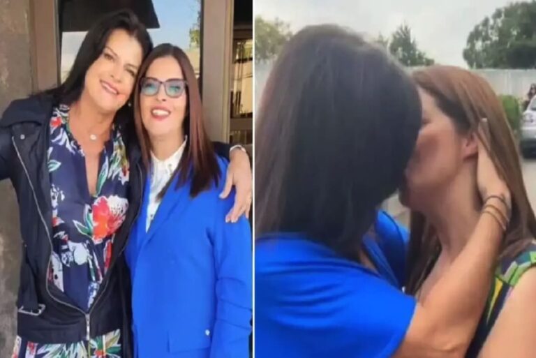Laura Quintas e Dulce Pimenta dão beijo na boca